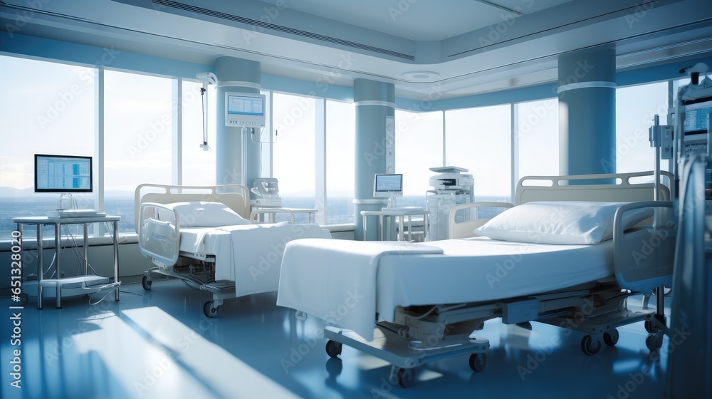 Recovery Room with bed and comfortable medical equipped in a hospital. Recovery Room with bed and comfortable medical equipped in a hospital.