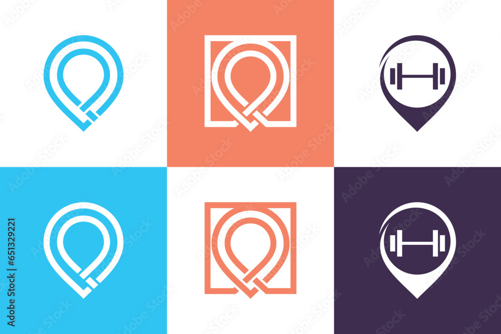 Set of pin point logo design element vector with creative concept Set of pin point logo design element vector with creative concept