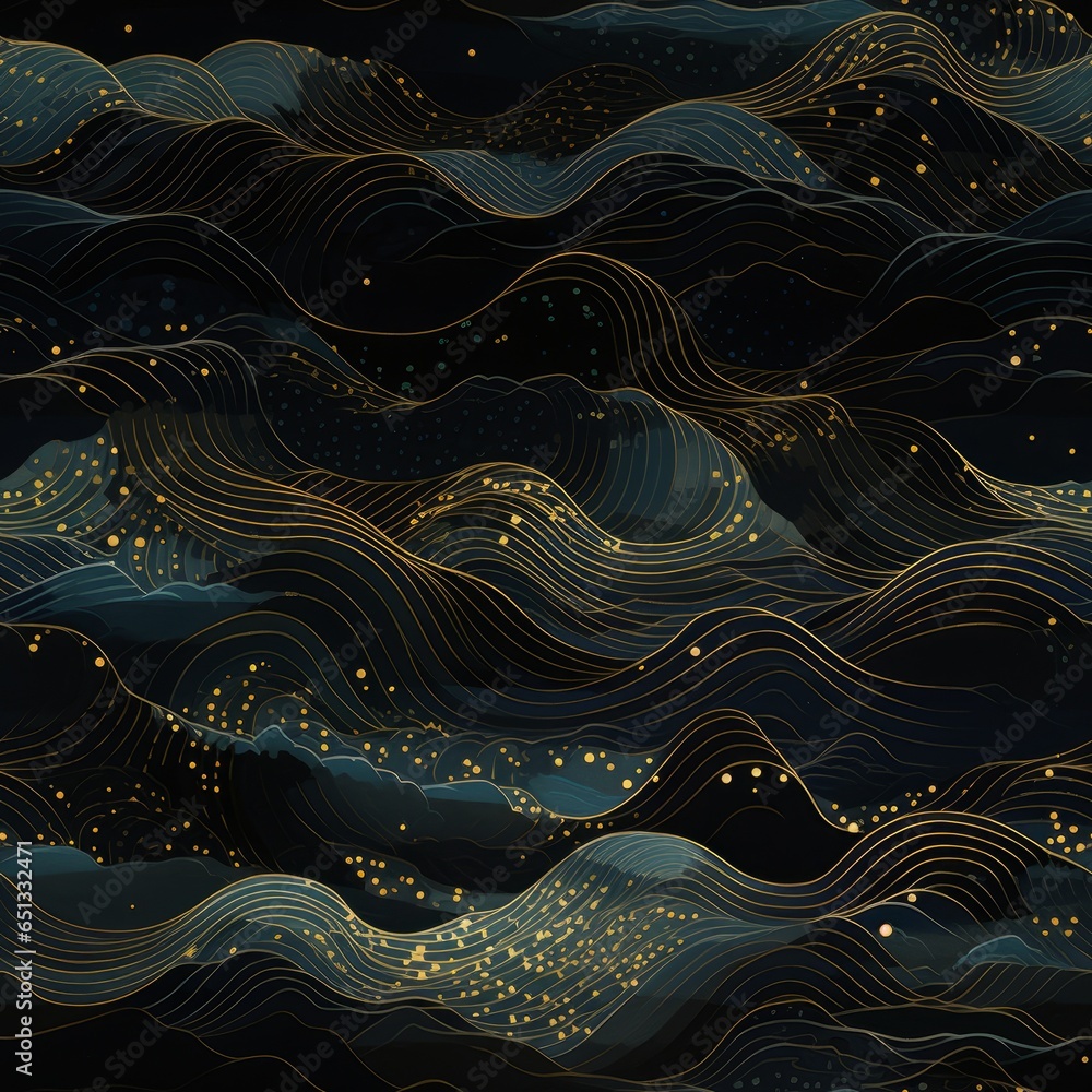 Golden waves line art, Seamless design, Golden painting, Golden colors Golden waves line art, Seamless design, Golden painting, Golden colors