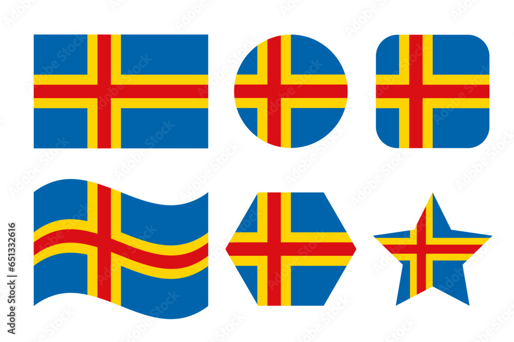 Obraz premium Aland flag simple illustration for independence day or election