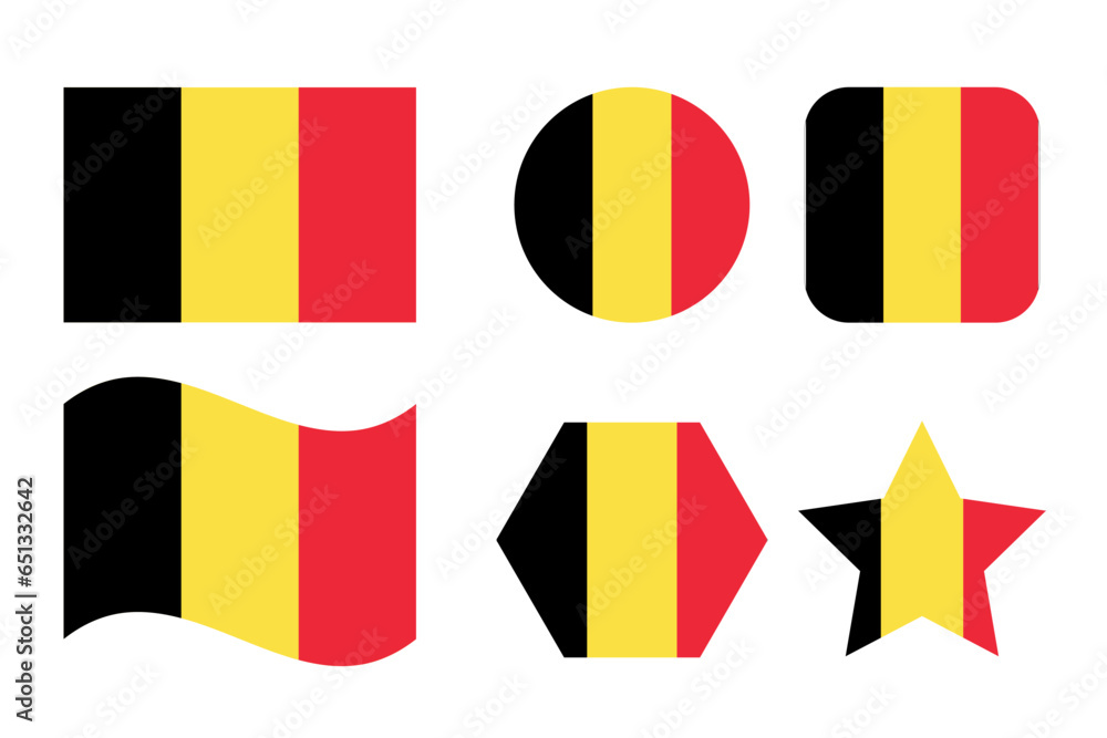 Fototapeta premium Belgium flag simple illustration for independence day or election