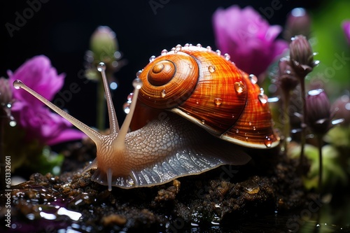 macro of snail photo