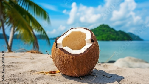 Wallpaper Mural Sunny Thai Beach with Coconut and Islands Torontodigital.ca