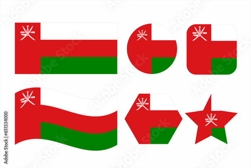 Oman flag simple illustration for independence day or election photo