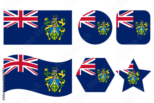 Pitcairn Islands flag simple illustration for independence day or election