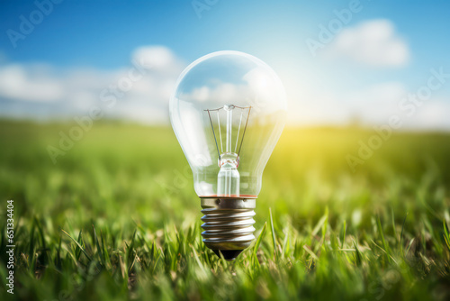 Clean energy concept with light bulb