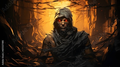 halloween mummy in the woods