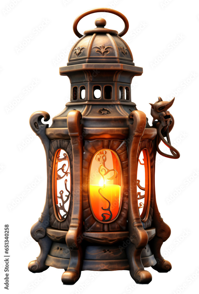 Halloween Lantern isolated on the transparent background PNG.