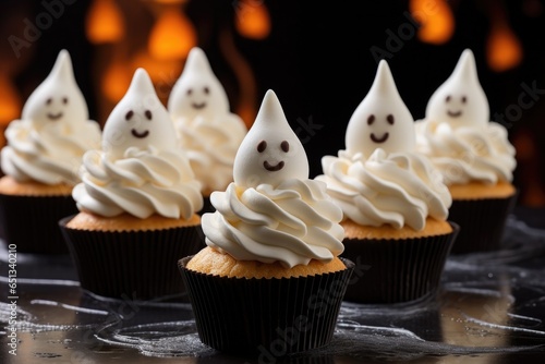 Cute Halloween Ghost Cupcakes