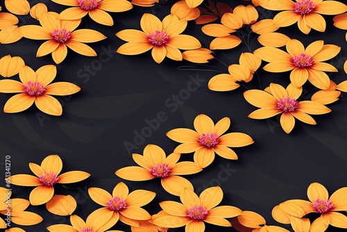 Seamless flowers pattern painting with trendy colors. Print Design, generative ai