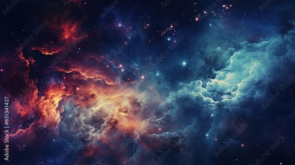 Outer space galaxy planet background. AI generated image - obrazy, fototapety, plakaty 
