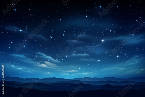 Stunning illustration of dark blue starry night sky. Generative AI