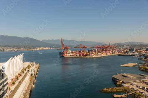 Port of Vancouver loading freight on ship