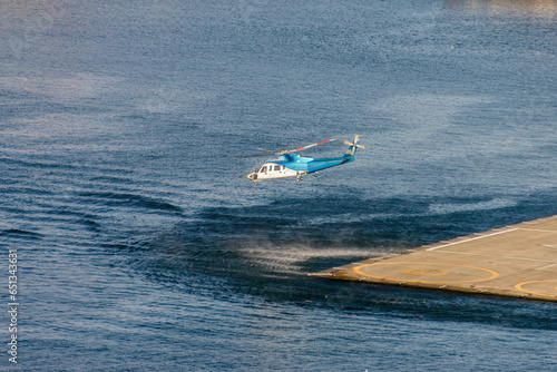 Helicopter Air Taxi takes off