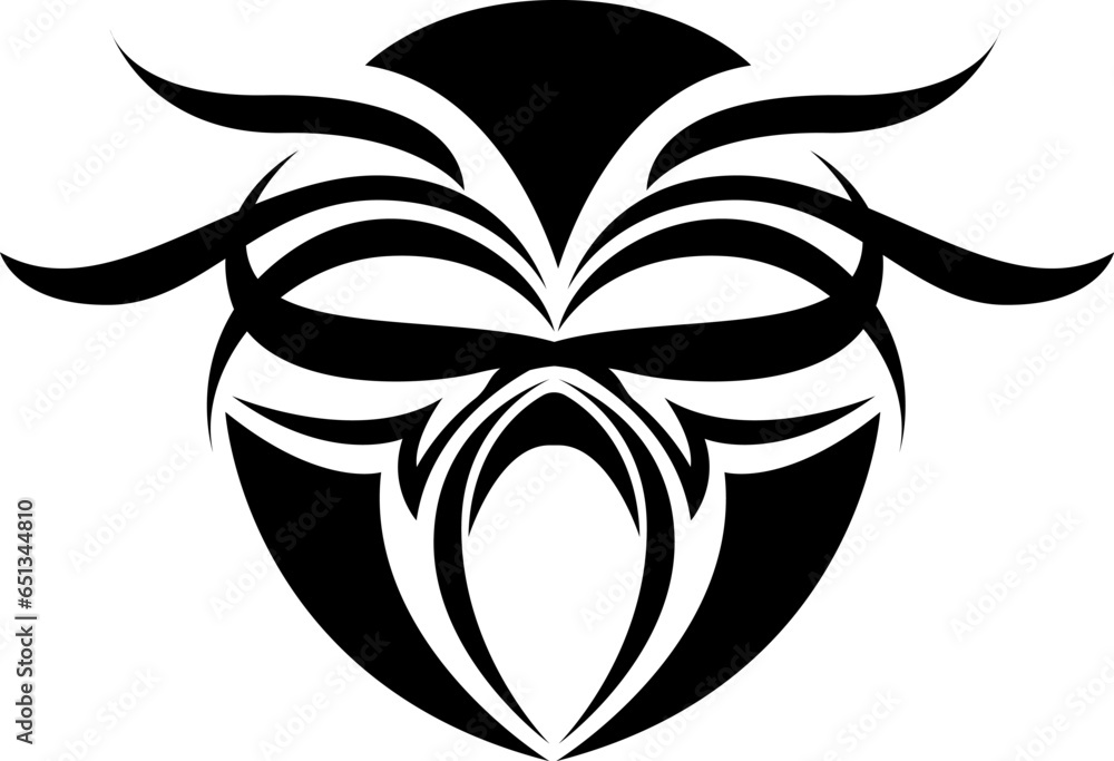 Abstract mask tattoo, tattoo illustration, vector on a white background. Abstract mask tattoo, tattoo illustration, vector on a white background.
