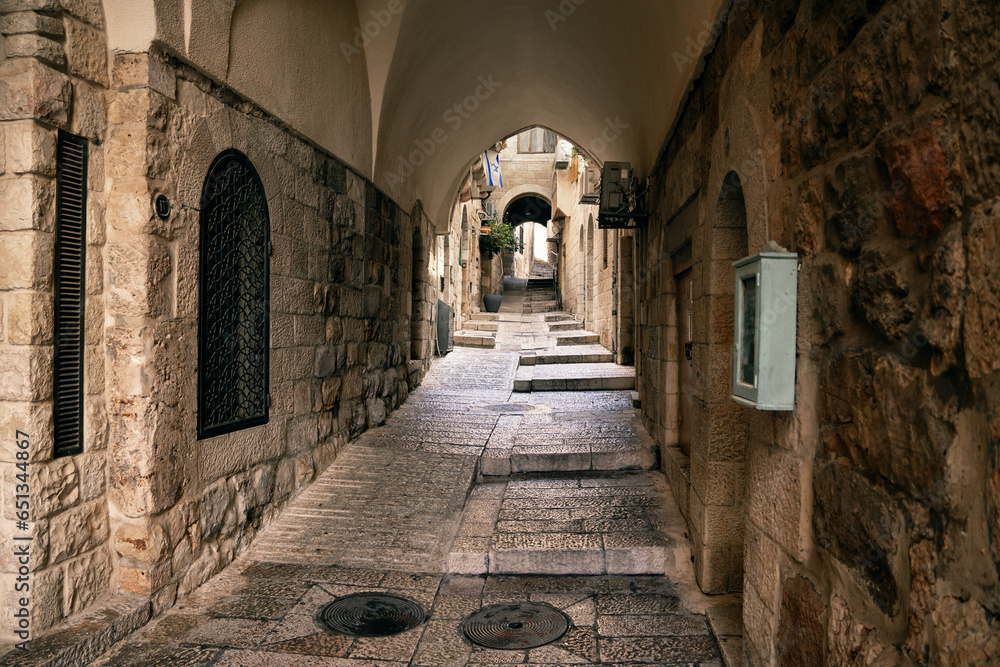 Narrow street of the Old City of Jerusalem