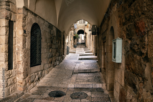 Narrow street of the Old City of Jerusalem