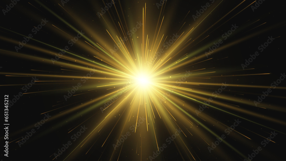 Light effect. Star burst. Gold glitter star or sun. Vector background Light effect. Star burst. Gold glitter star or sun. Vector background