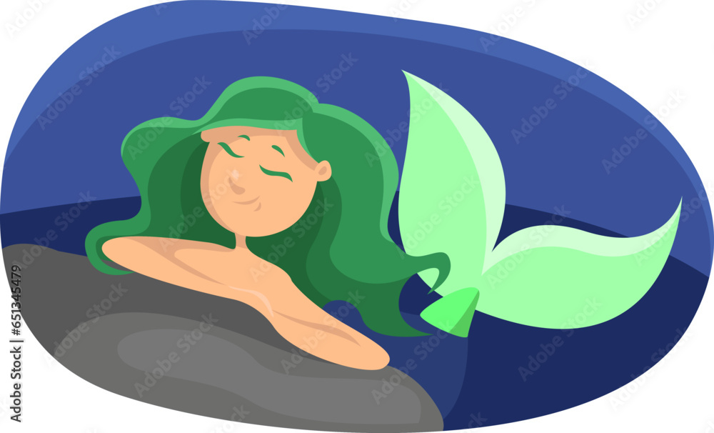 Water nymph, illustration, vector on a white background.