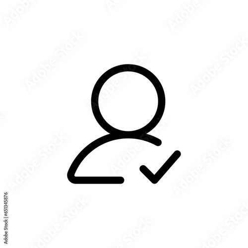 check user icon , vector protect personal data icon , privacy safety check mark icon , accept person profile with yes tick symbol, checked user profile account approved icon - web ui interface icons