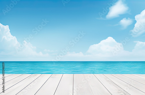 Summer product background  blue sea background   product placement 