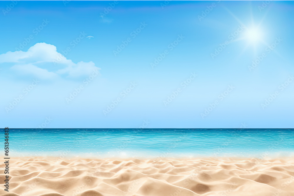 Fototapeta premium Summer product background, blue sea background 