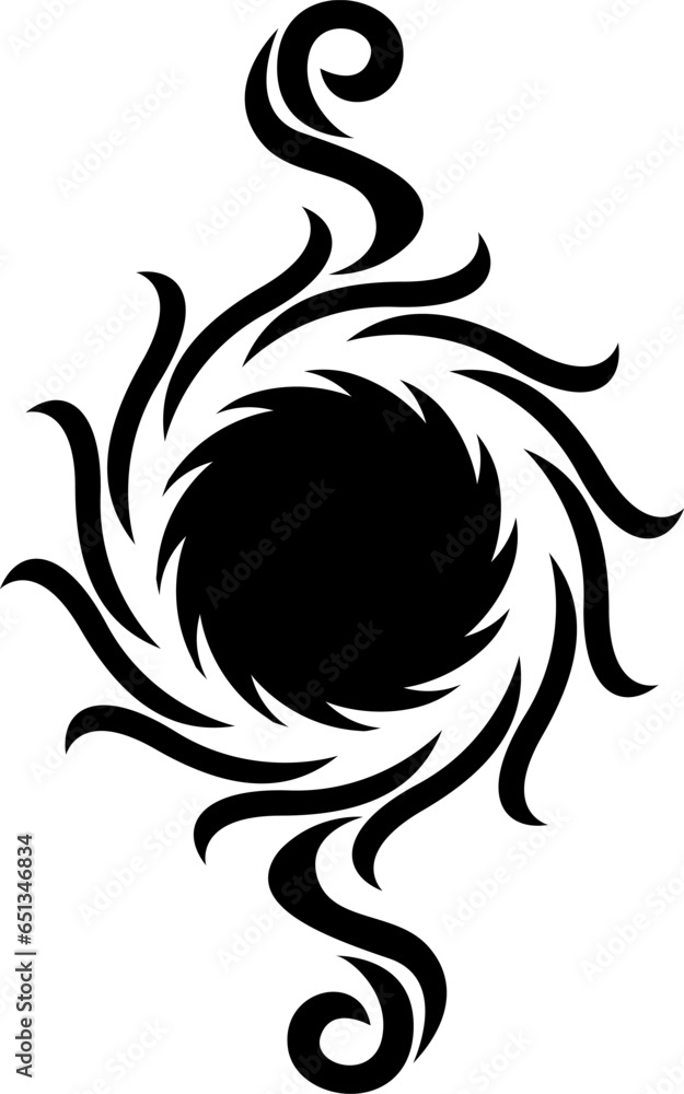 Obraz premium Sun tattoo , illustration, vector on a white background.