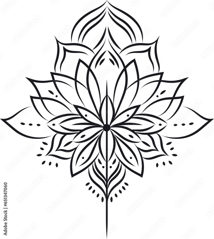 Tribal flower tattoo , illustration, vector on a white background. Tribal flower tattoo , illustration, vector on a white background.