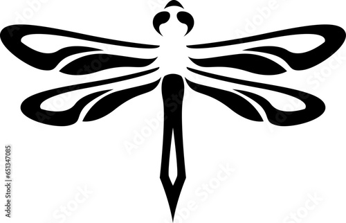 Dragonfly tattoo , illustration, vector on a white background.