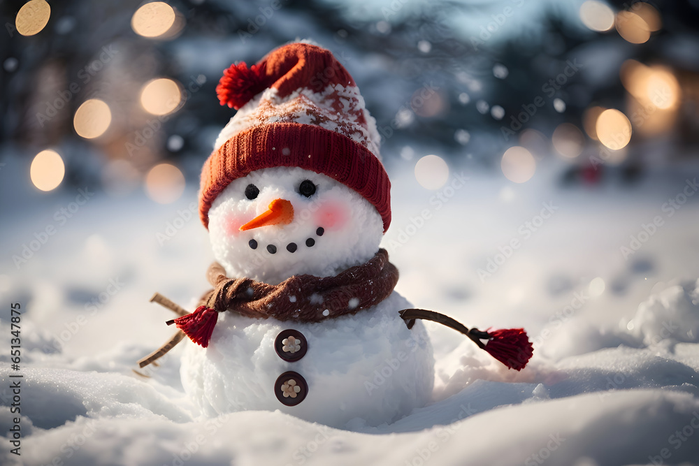Christmas - cute snowman for happy Christmas and new year festival wallpaper