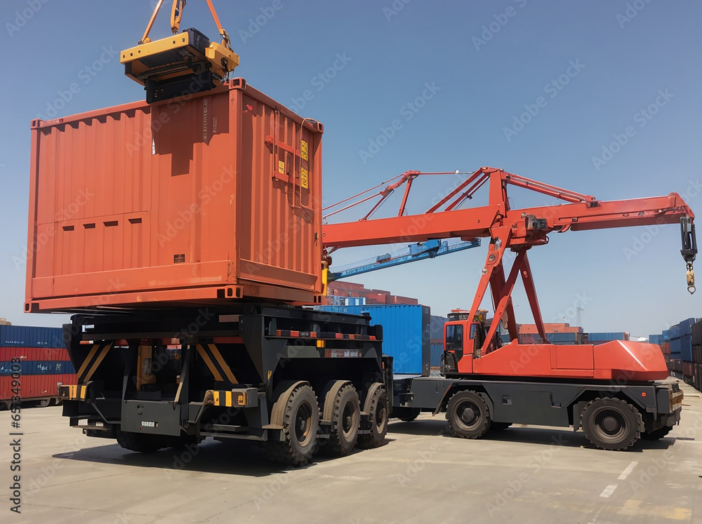 crane truck logistic container