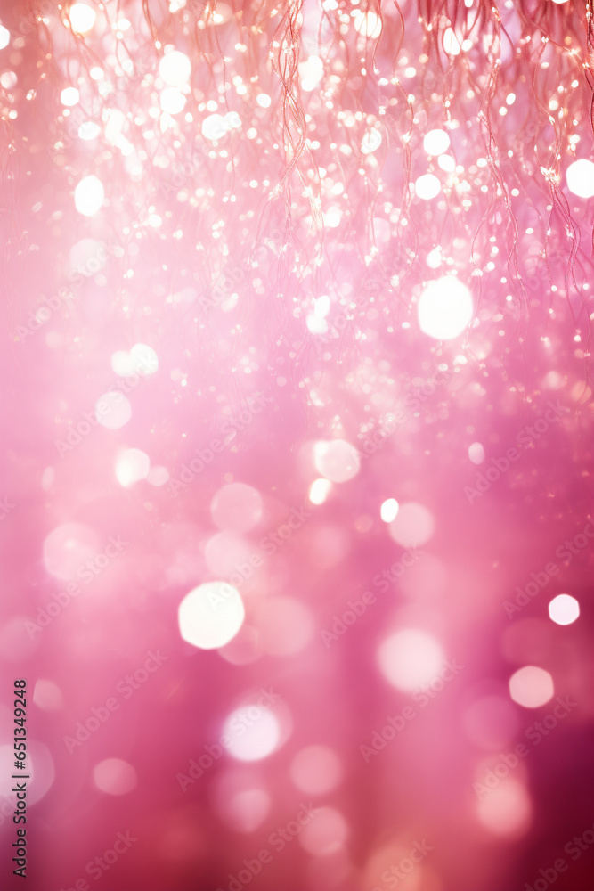 Pink abstract shiny light and glitter background, Generative AI