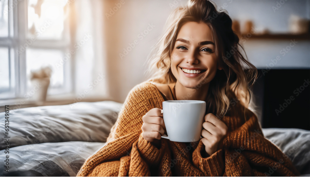 A woman holding a cup of coffee A woman holding a cup of coffee