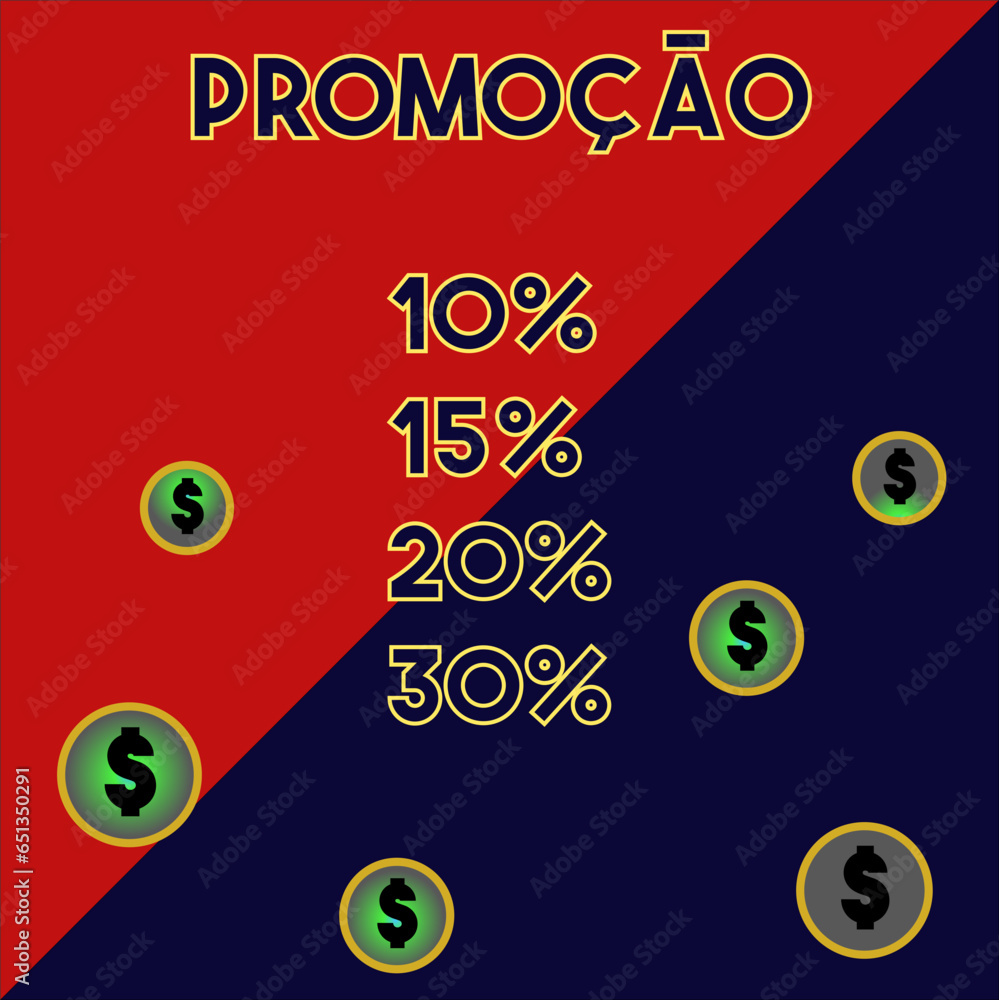 Obraz premium Promotion 10% 15% 20% 30% green currency