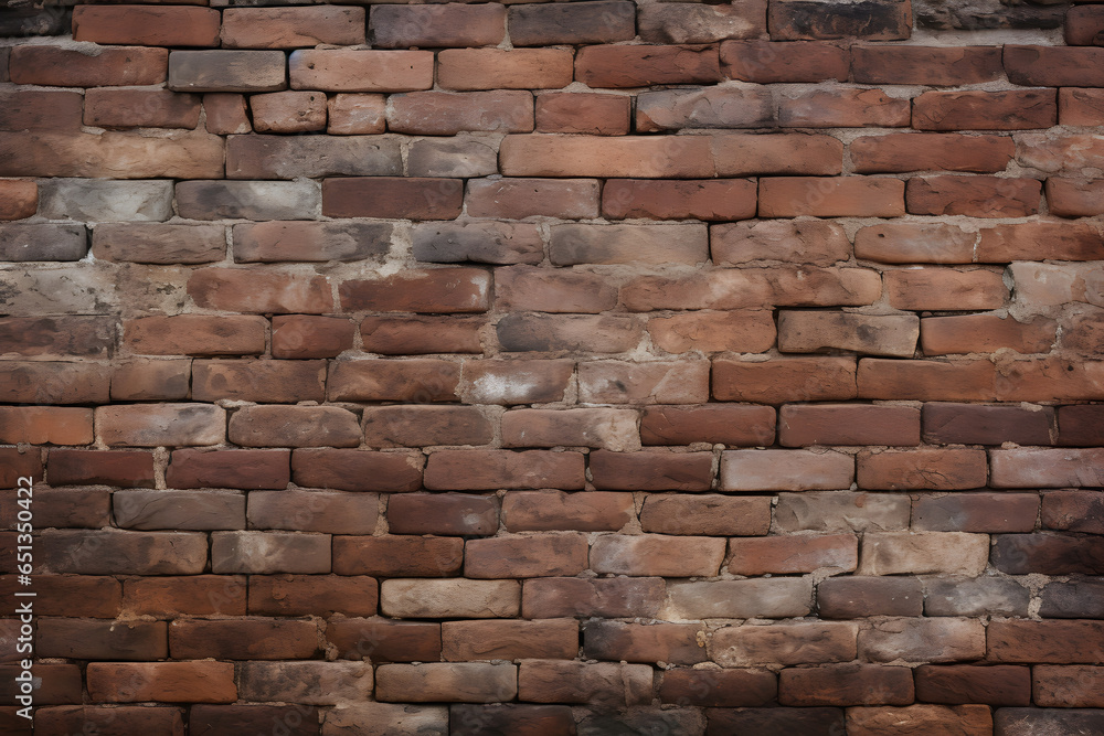 Obraz premium Old brick wall texture in rustic red and brown shades