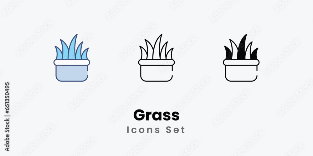 Grass icons set plant icon indoor plant nature green plant stock illustration Grass icons set plant icon indoor plant nature green plant stock illustration