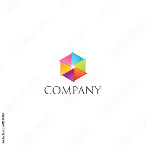 Free Download Photography umbrella colorful phot studio fashion business, logo, design, brand identity, flat logo, company, editable, vector - GFXLoad