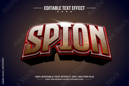 Spion 3D editable text effect template photo