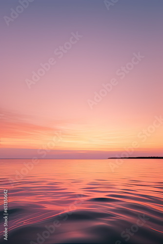 Vertical shot of a body of water with pink sky during sunset