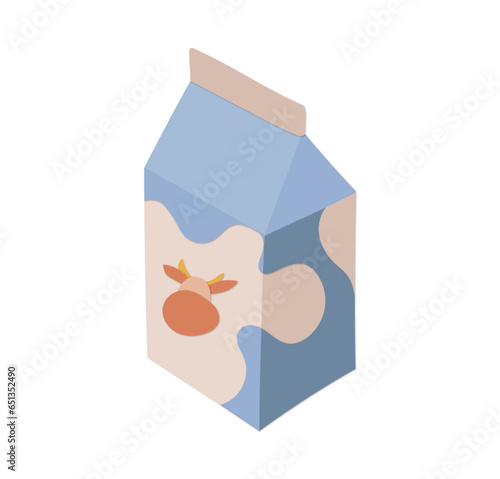 Milk carton quirky vector illustration editable cow milk sketch
