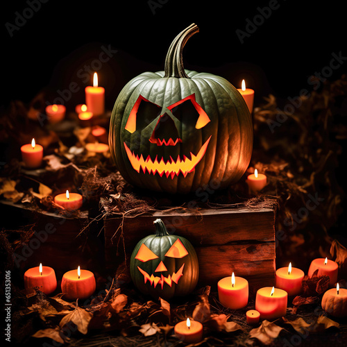 halloween pumpkin on a dark background
