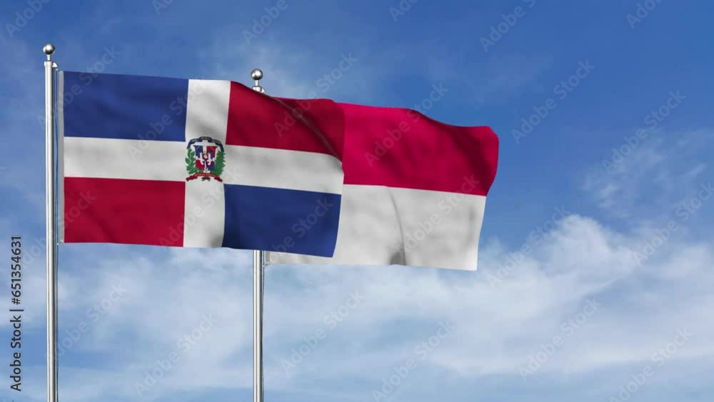 DOMINICAN REPUBLIC Flag and POLAND Flag DOMINICAN REPUBLIC Flag and POLAND Flag