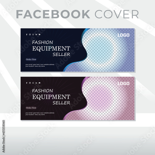 Vector EPS modern digital marketing business promotion and corporate facebook cover template.
