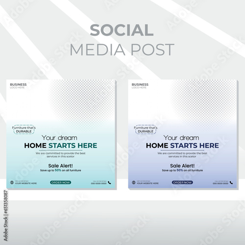 EPS Real estate digital marketing web banner social media and instagram post template banner.