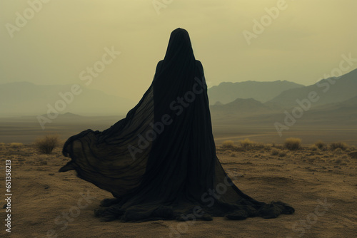 woman wearing niqab, Morocco, 2008 photo