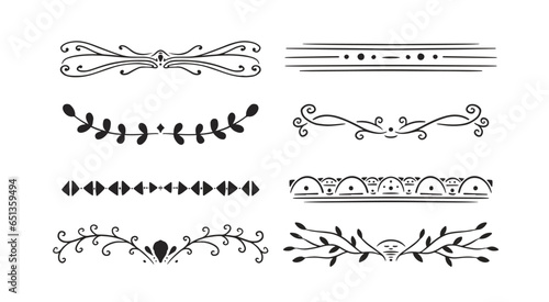 Vector hand-drawn divider collection set