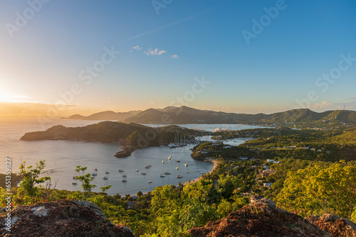 Aerial view from the scenic viewpoint of English Harbourin Antigua and Barbuda