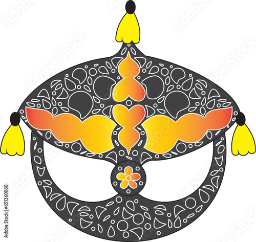 Vector illustration of Wau Bulan. Malaysia's national symbols.