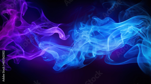 Purple and blue smoke on black background