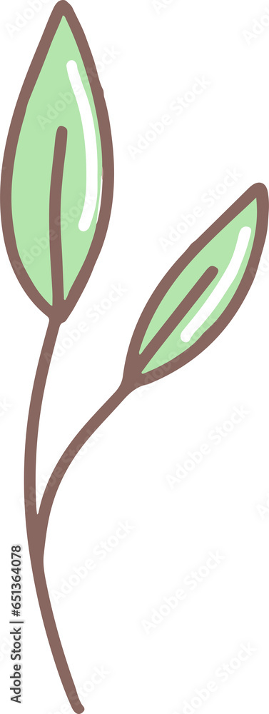 Obraz premium Flowers and leaves. Collection of decorative